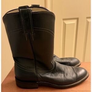 Vintage Farm & Ranch Western Wear Woman's Leather Cowboy Boots Blue Size‎ 6.5 D